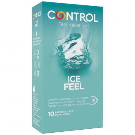 Prezervative - Prezervative Control Ice Feel cu Efect Racoritor si Aroma de Menta, 10 Bucati