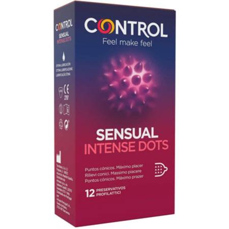Prezervative - Prezervative Control Spike, cu puncte conice, din latex natural, 52 mm, cutie 12 bucati
