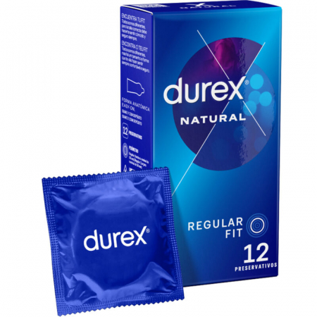 Prezervative - Prezervative Durex Natural Plus, Regular Fit, din Latex Natural, 54 mm, 12 bucati