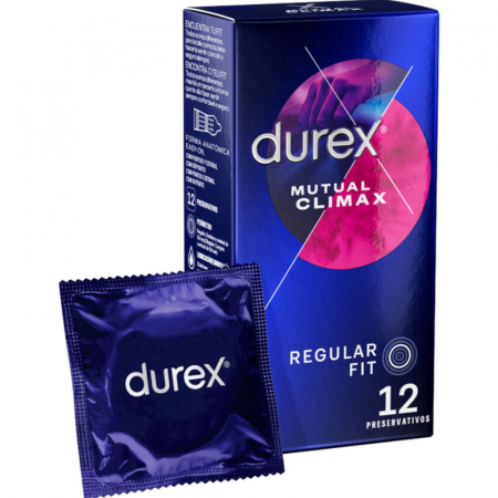 Prezervative - Prezervative Durex Mutual Climax Regular Fit,  56 mm, Set 12 Bucati, Stimulare Intensa