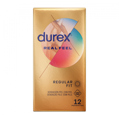 Prezervative Durex Real Feel Regular Fit 56 mm, Fara Latex, Senzatie Naturala, Cutie 12 Buc [2]