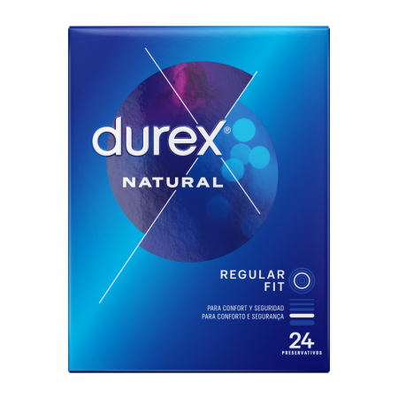 Prezervative Durex Natural Regular Fit, din latex natural, 54 mm, 24 bucati [2]
