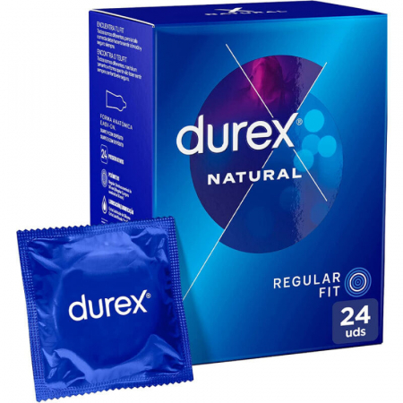 Prezervative - Prezervative Durex Natural Regular Fit, din latex natural, 54 mm, 24 bucati