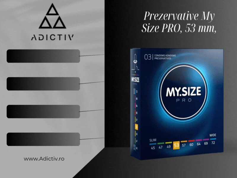 Prezervative My Size PRO Personalizate, Diametru 53 mm, 3 Bucati [1]