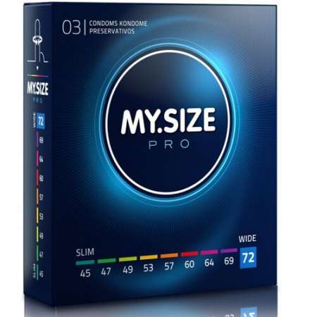 Prezervative - Prezervative My Size PRO Personalizate, Diametru 72 mm, 3 Bucati