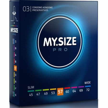 Prezervative - Prezervative My Size PRO Personalizate, Ultra-Sensibile, Diametru 57 mm, 3 Bucati