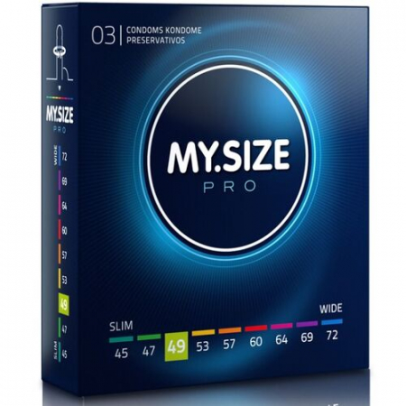 Prezervative - Prezervative My Size PRO Personalizate, Diametru 49 mm, 3 Bucati