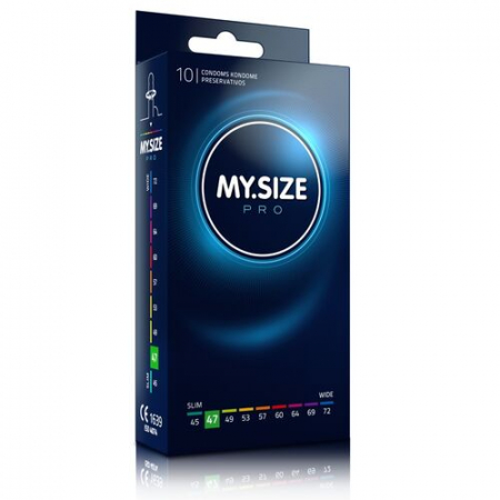 Prezervative - Prezervative My Size Pro, Subtiri, din Latex Natural, 47 mm, 10 bucati
