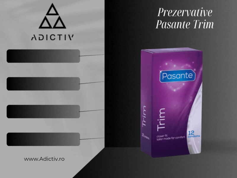 Prezervative Pasante Trim pentru O Potrivire Stransa, 49 mm, Set 12 Bucati – Calitate Premium, Fara Ingrediente de Origine Animala [1]
