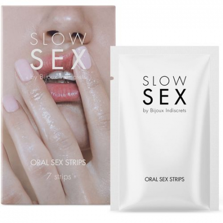 Spray si geluri pentru sex oral - Set 7 benzi pentru sex oral Bijoux Indiscrets slow sex, aroma de menta,