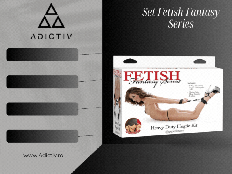 Set Fetish Fantasy Series Heavy Duty Hogtie - Legaturi Reglabile pentru Maini si Glezne + Masca Cadou [1]