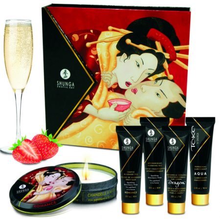 Set Shunga Secret Geisha cu Aroma Capsuni si Sampanie [3]
