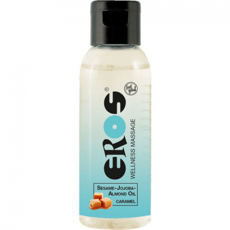 Masaj erotic - Ulei de masaj natural Eros, din susan, jojoba și migdale, cu aroma de caramel, pentru îngrijirea și regenerarea pielii,50 ml