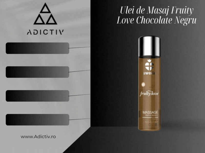 Ulei de Masaj Fruity Love Chocolate Negru cu Efect de Incalzire, Aloe Vera si Vitamina E - 60 ml [1]