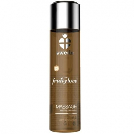 Masaj erotic - Ulei de Masaj Fruity Love Chocolate Negru cu Efect de Incalzire, Aloe Vera si Vitamina E - 60 ml