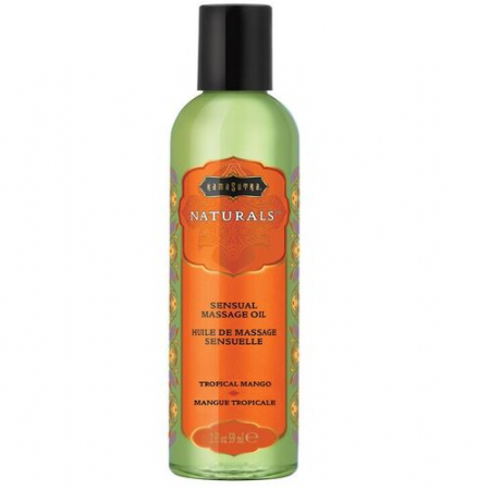Masaj erotic - Ulei de Masaj Kamasutra Naturals Tropical Mango, Aroma Mango si Piersica, Hipoalergenic, 59 ml