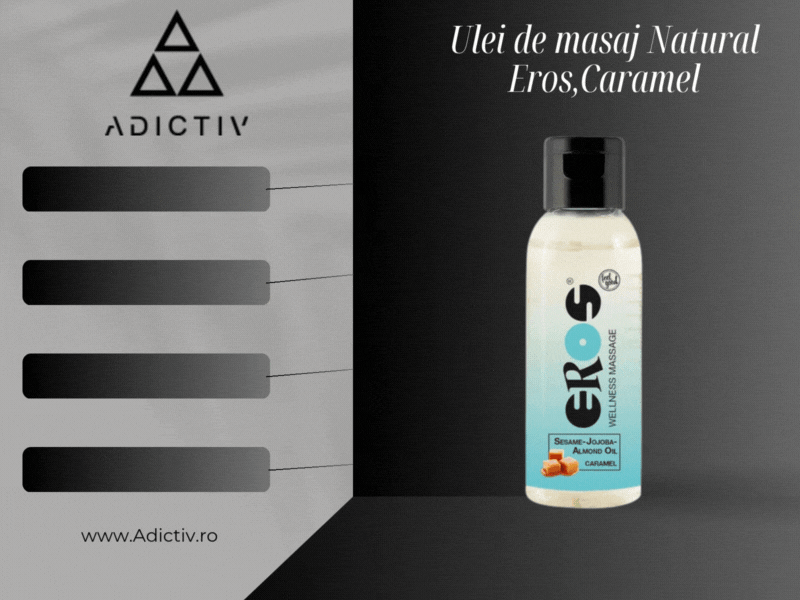 Ulei de masaj natural Eros, din susan, jojoba și migdale, cu aroma de caramel, pentru îngrijirea și regenerarea pielii,50 ml [1]