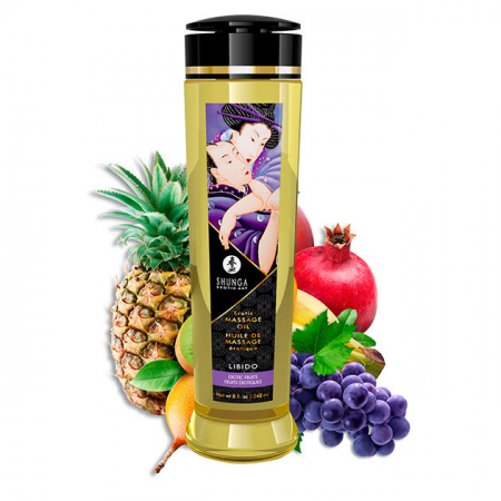Masaj erotic - Ulei de Masaj Shunga Fructe Exotice 240 ml – Aroma Senzuala si Afrodiziaca pentru Momente Intime