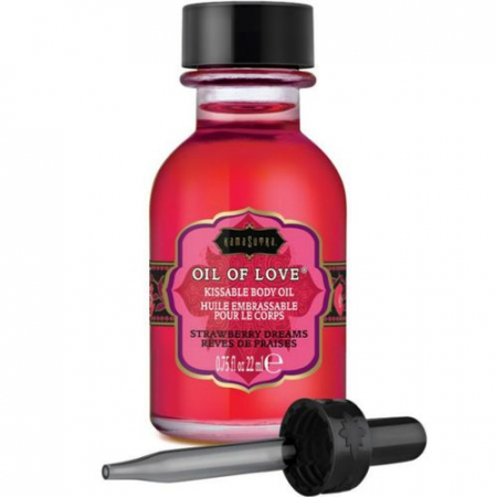 Afrodisiace - Ulei Comestibil Kamasutra Oil of Love Aroma Capsuni pentru Preludiu 22 ml