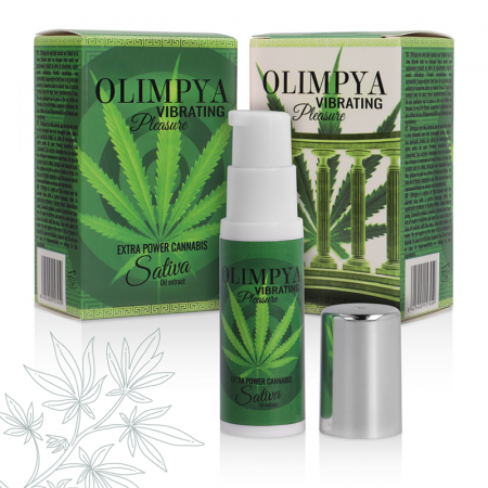Geluri si creme pentru stimularea clitorisului - Ulei Vibrator Olimpya Vibrating Pleasure Extra Power Cannabis Sativa 6 ml