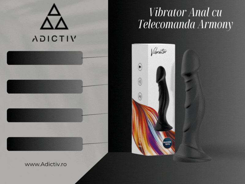 Vibrator Anal cu Telecomanda Armony, din Silicon Negru, 9 Moduri de Vibratie [1]