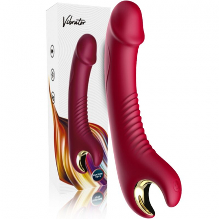 Vibratoare clasice - Vibrator Armony ergonomic, din silicon medical, 9 moduri de vibratie, rosu, rezistent la apa