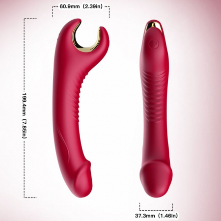 Vibrator Armony ergonomic, din silicon medical, 9 moduri de vibratie, rosu, rezistent la apa [4]