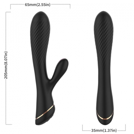 Vibrator Armony Iepuras, din silicon medical, 9 moduri de vibratie, negru, rezistent la apa [2]