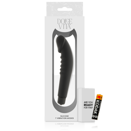 Vibrator Clasic Dolce Vita 7 Moduri de Vibratie, Negru, Silicon Moale, 158 x 31 mm, Impermeabil [5]
