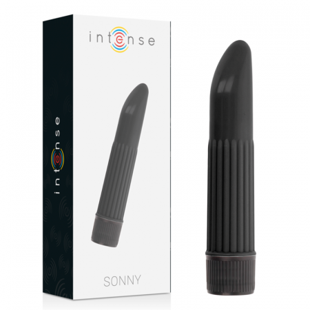 Vibrator Intense Clasic Sonny, din ABS, 13.5 cm, Design Curbat, Negru, Vibratii Puternice, Silentios [2]