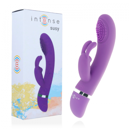 Vibratoare iepuras (rabbit) - Vibrator Iepuras Intense Susy 7 Moduri Vibratii Silicon, Mov, 18.8 cm