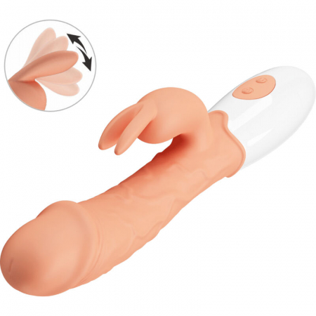 Vibrator Iepuras Pretty Love cu Dubla Stimulare – 30 Functii, TPR, Culoare Piersica [5]