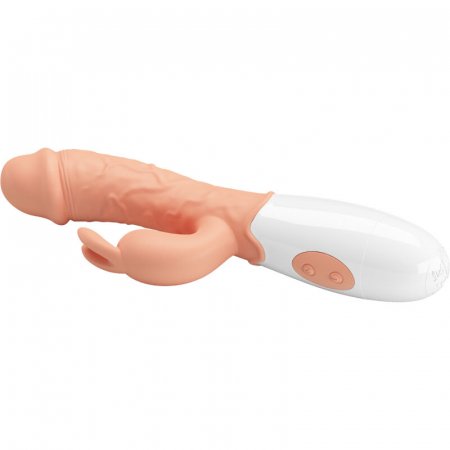 Vibrator Iepuras Pretty Love cu Dubla Stimulare – 30 Functii, TPR, Culoare Piersica [3]