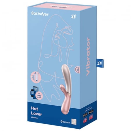 Vibrator Iepuras Satisfyer Hot Lover cu Functie de Incalzire, Stimulator Clitoris si Punct G, Control prin Aplicatie [4]