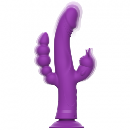 Vibrator Iepuras triplu, Intense Casanova, din silicon, cu ventuza si 30 de moduri de vibratie [2]