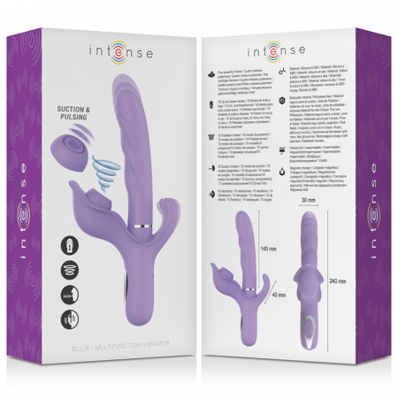 Vibrator Multifunctional Premium INTENSE BILLIE cu Miscare Up&Down, Suction, Lins si Stimulare Clitoridiana, 4 Motoare, Waterproof [5]