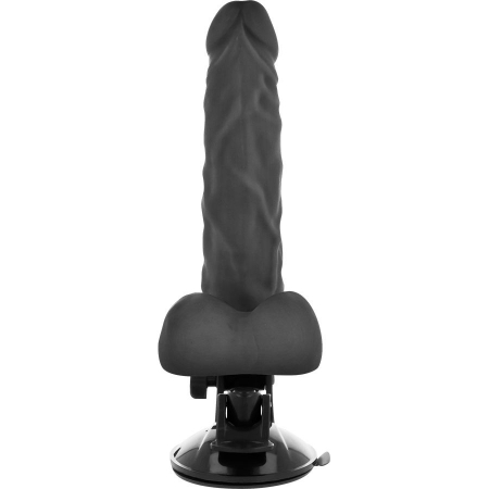 Vibrator realist articulabil Basecock, cu telecomanda, ventuza, negru, 12 moduri vibratie, din TPE, 21 cm [4]