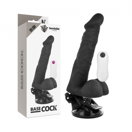 Vibratoare realiste - Vibrator Realist Basecock Articulat cu 12 Vibratii si Ventuza pentru Placere Intensa, 20 cm