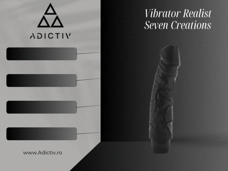 Vibrator Realist Seven Creations Love Production Negru, 22 cm – Penetrare Confortabila si Intensa [1]