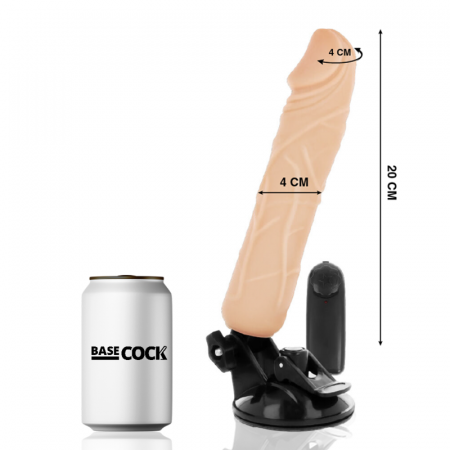 Vibrator Realistic Basecock cu Telecomanda, Viteza Reglabila, din TPE, 20 cm, cu Baza cu Ventuza [4]