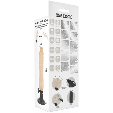 Vibrator Realistic Basecock cu Telecomanda, Viteza Reglabila, din TPE, 20 cm, cu Baza cu Ventuza [5]