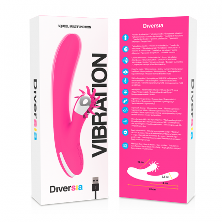 Vibrator și Rotator Diversia Bunny Vibrating - 7 Moduri Vibratii, Stimulare Clitoris, USB, 24 cm [8]