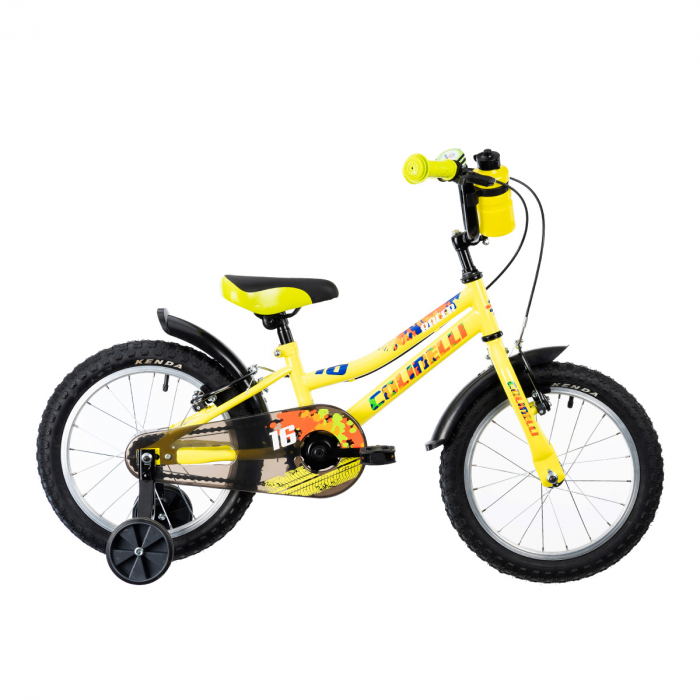 Bicicleta Copii Colinelli COL03, Marimea 200 mm, 16 inch, Verde, 1 Viteze, Cadru Otel, Frane V – Brake