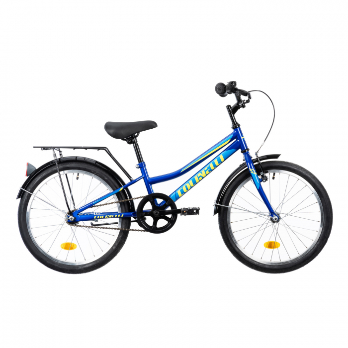 Bicicleta Copii Colinelli COL01, Marimea 230 mm, 20 inch, Albastru, 1 Viteze, Cadru Otel, Frane V – Brake