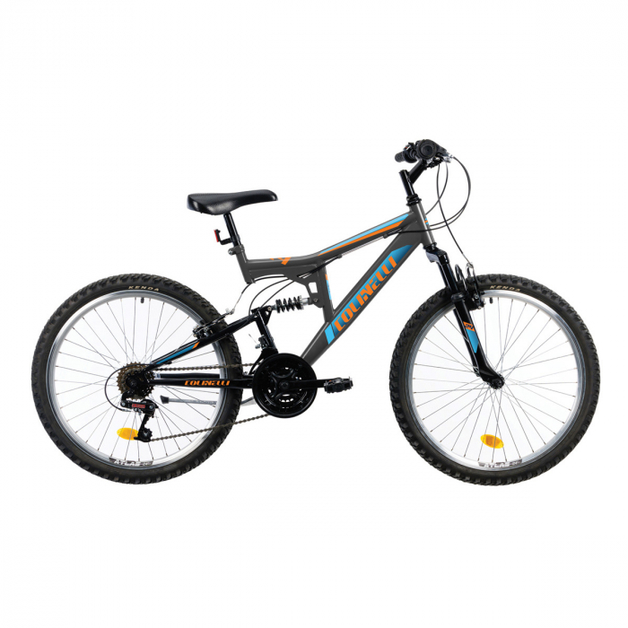 Bicicleta Copii Colinelli COL41, Marimea 125 mm, 24 inch, Gri, Schimbator Shimano, 18 Viteze, Cadru Otel, Frane V – Brake