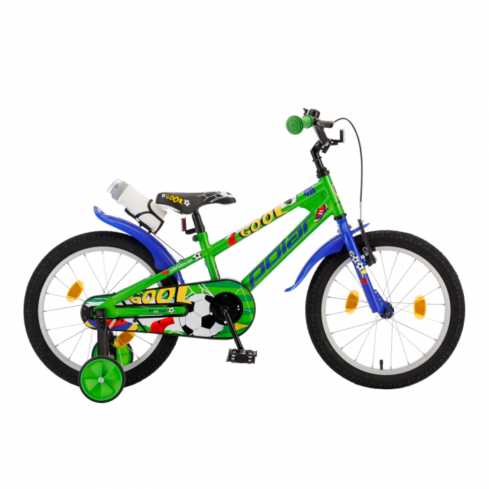 Bicicleta Copii Polar Football – 18 Inch, Verde-Albastru