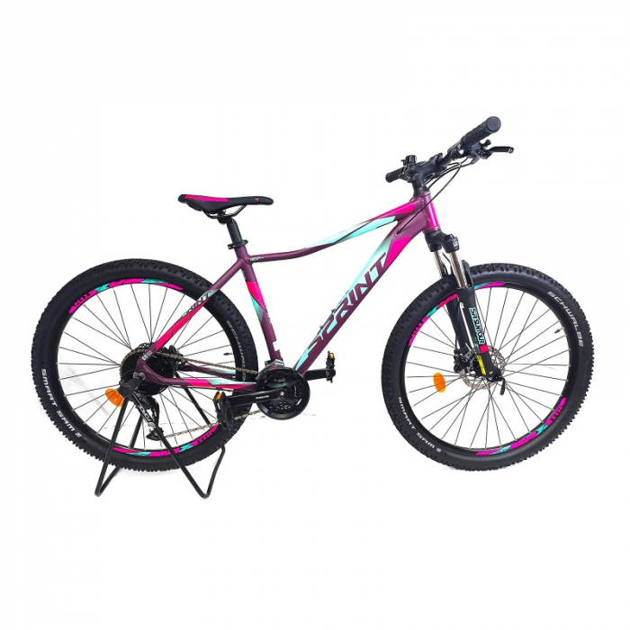 Bicicleta MTB Sprint Maverick Pro Lady 27.5 Violet Mat Roz Neon 440mm