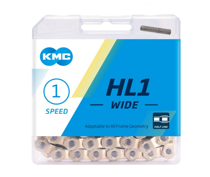 Lant Kmc Hl1 Wide Bmx/Fixie - 1/2 x 1/8 Inch, 1 Viteze, Argintiu [1]