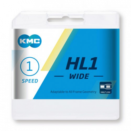 Lant Kmc Hl1 Wide Bmx/Fixie - 1/2 x 1/8 Inch, 1 Viteze, Argintiu [2]