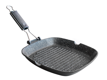 ANTIK ARS Tigaie grill 26x26xh4cm, aluminiu, strat antiaderent marmorat [1]